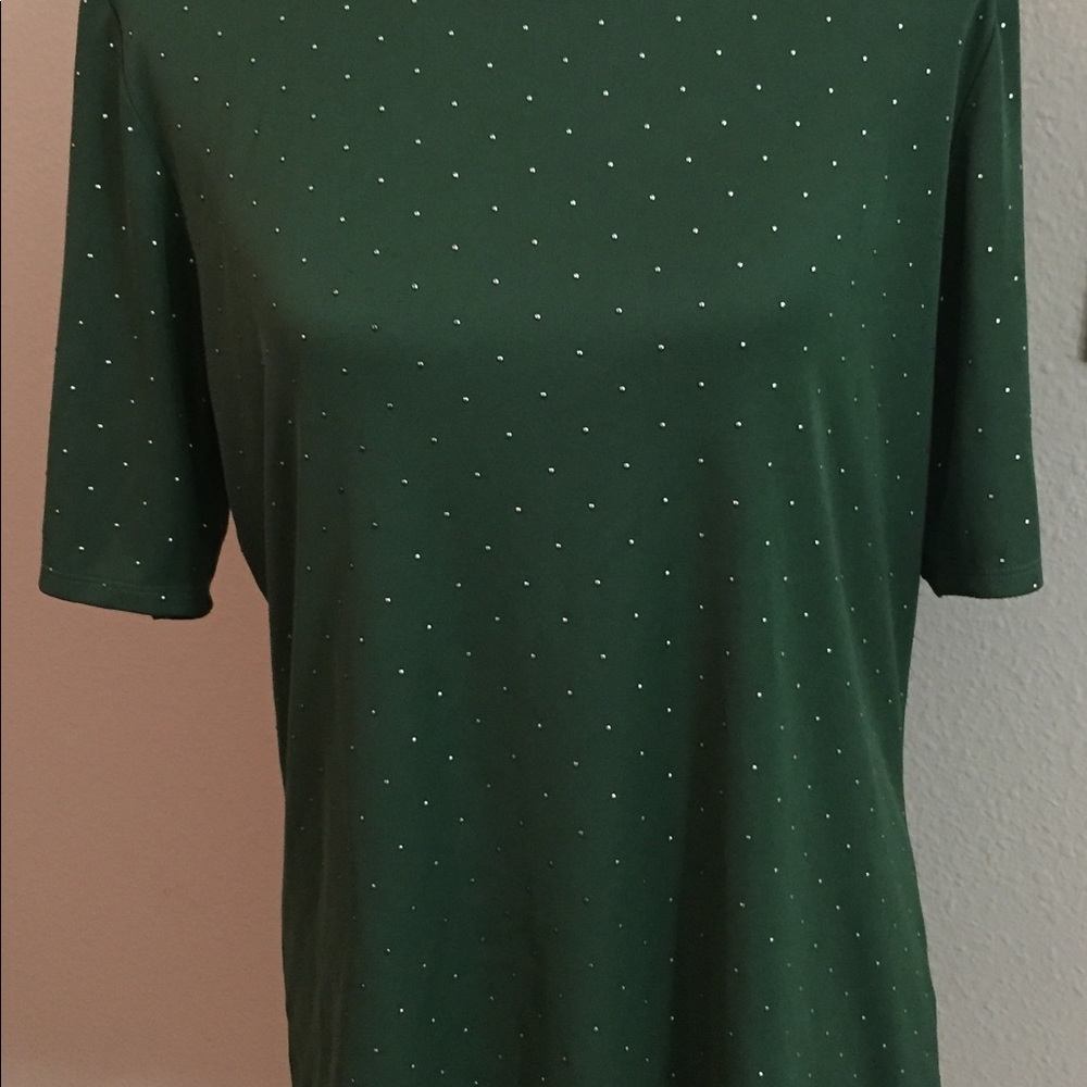 Perfect Green GiGi Top with Silver Dots NWOT